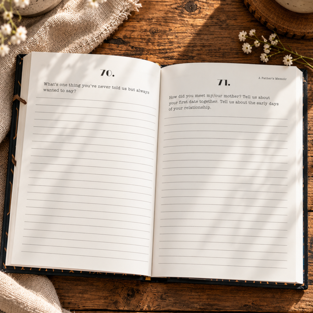 A Father's Memoir: Family Keepsake Journal for Dads and Grandpas